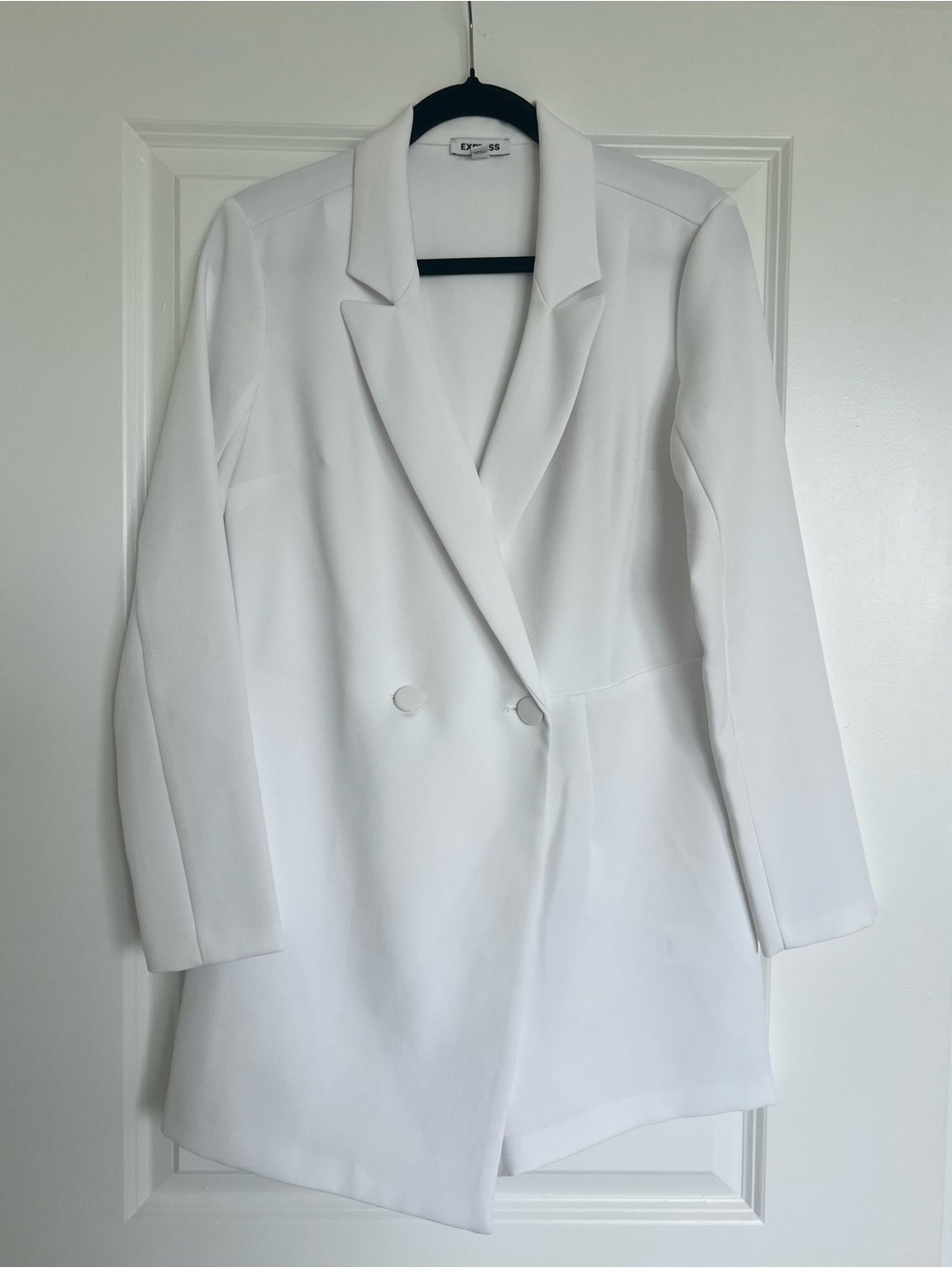 Express White Double-Breasted Blazer Romper